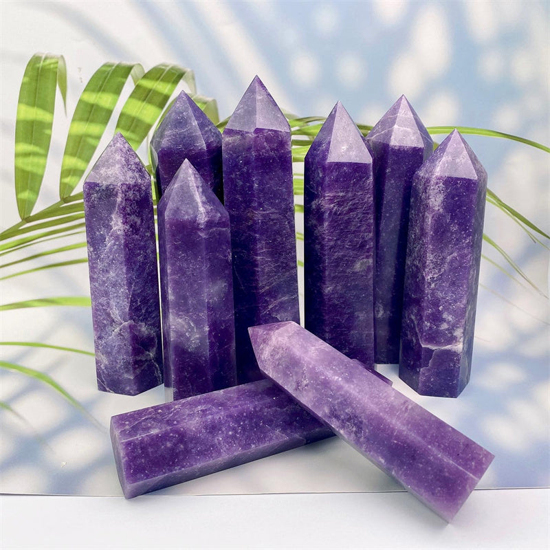 Wholesale natural high quality Purple mica tower for decoration 1kg