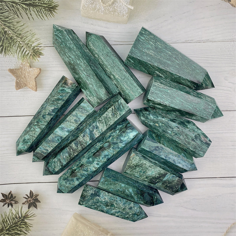Wholesale Natural Crystals Green Mica Tower for decoration 1kg