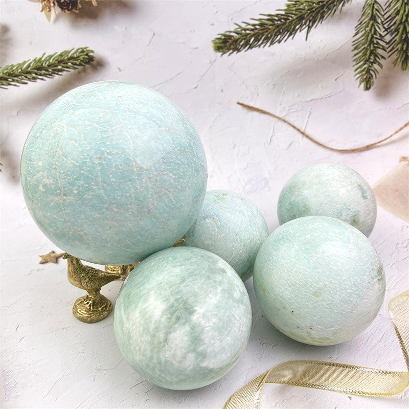 Wholesale high quality reiki natural Amazonite Healing stone sphere($76/kg) for decoraiotion1kg