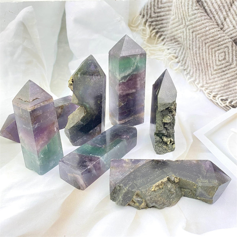 Wholesale Natural Crystals Fluorite Pyrite Tower for decoration 1kg