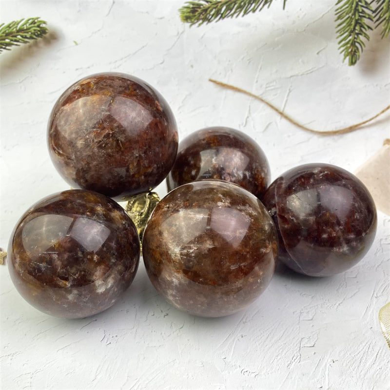 Wholesale high quality reiki natural Fire quartz and moonstone sphere for decoration 1kg