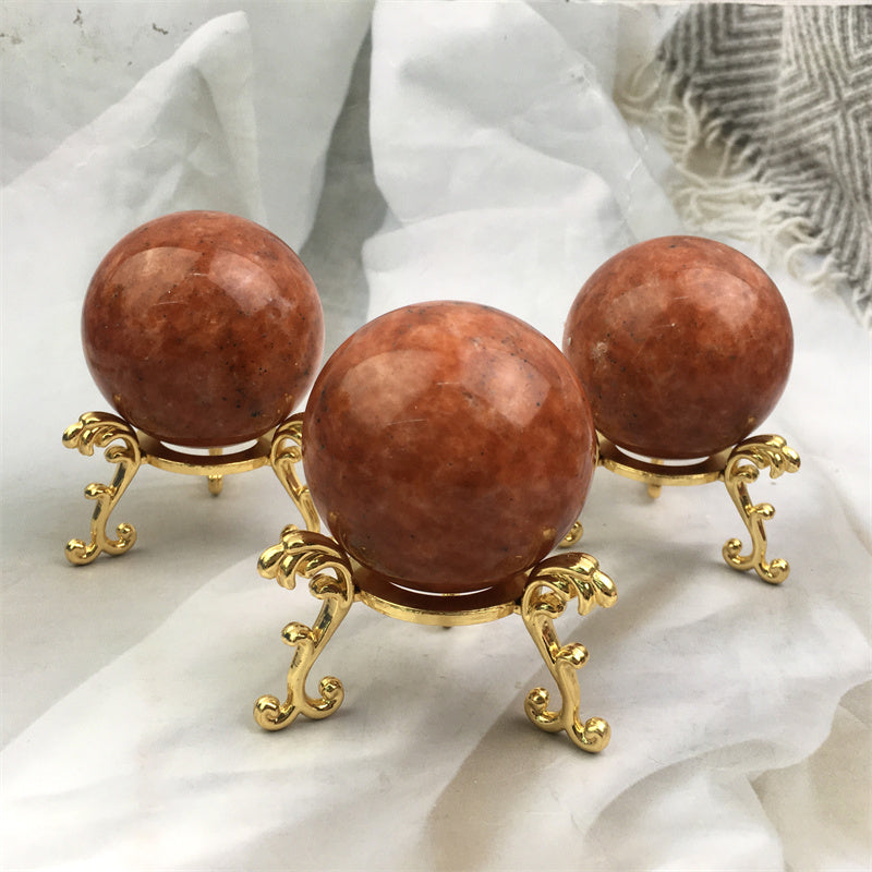 Wholesale natural reiki sunstone sphere healing for decoration 1kg