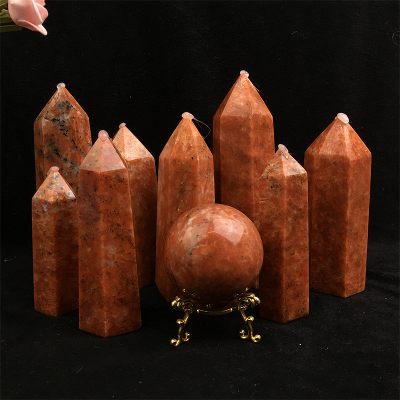 Wholesale Crystals Healing Natural Orange Sunstone tower for decoration 1kg