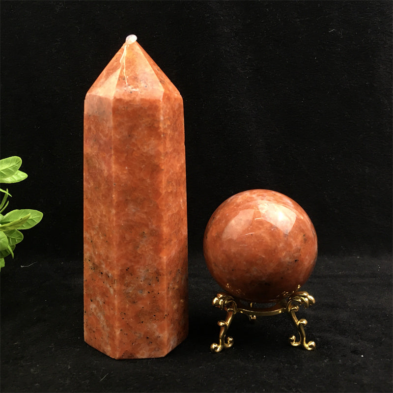 Wholesale Crystals Healing Natural Orange Sunstone tower for decoration 1kg
