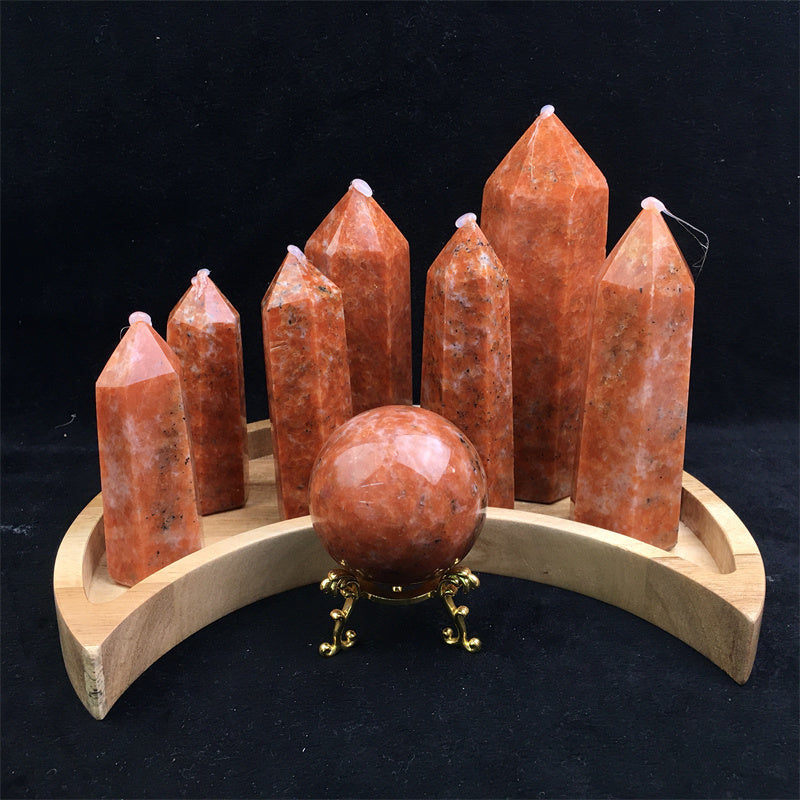 Wholesale Crystals Healing Natural Orange Sunstone tower for decoration 1kg