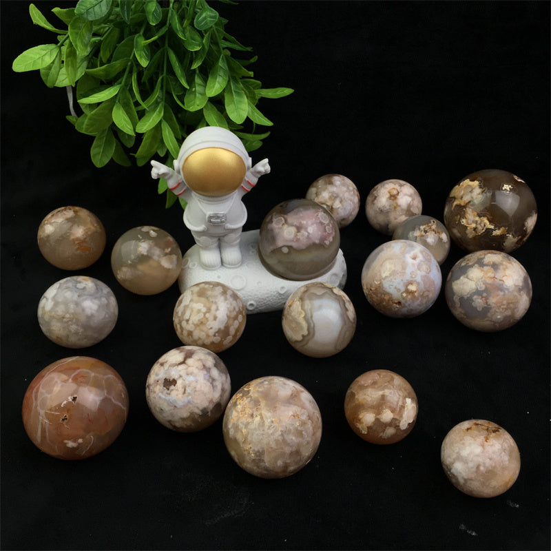 Natural Elegent Sakura Agate Sphere Polished Healing Crystal Ball Water Agate Reiki Cherry Blossom agate 1kg