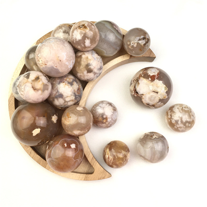 Natural Elegent Sakura Agate Sphere Polished Healing Crystal Ball Water Agate Reiki Cherry Blossom agate 1kg