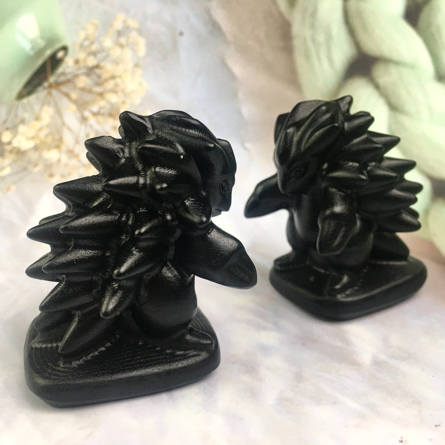 Wholesale high quality reiki naturalcrystal Black obsidian carving Collection for decoraiotion
