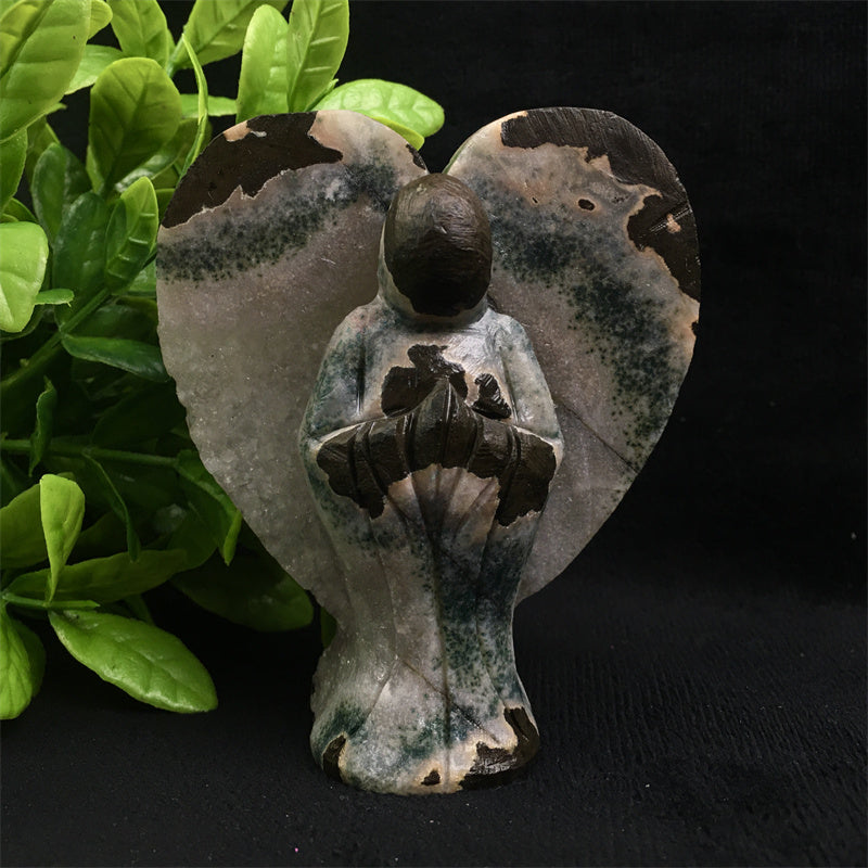 Wholesale high quality reiki natural crystal Amethyst angel carving Healing stone for decoraiotion