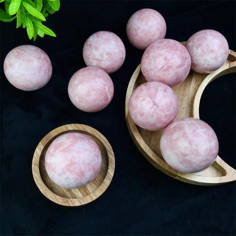 Wholesale Natural Healing Pink aragonite sphere for decoration 1kg
