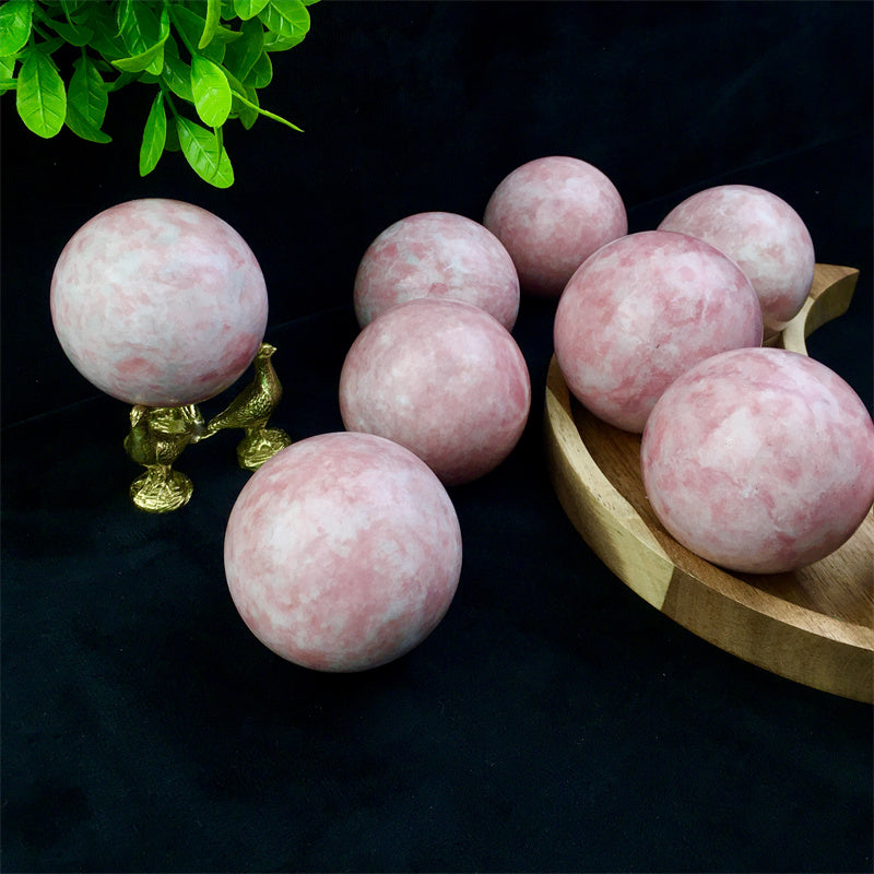 Wholesale Natural Healing Pink aragonite sphere for decoration 1kg
