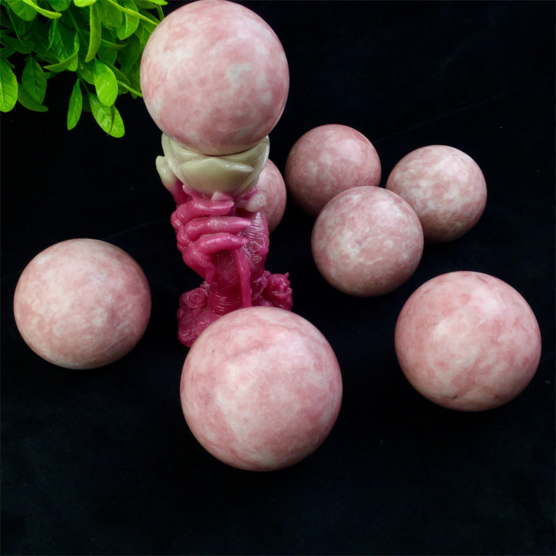Wholesale Natural Healing Pink aragonite sphere for decoration 1kg