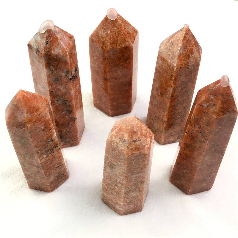 Wholesale Crystals Healing Natural Orange Sunstone tower for decoration 1kg