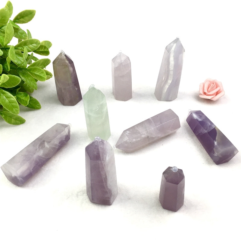 Wholesale high Quality Natural fluorite Tower for decoraiotion 1kg
