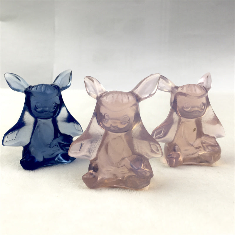Wholesale high quality reiki natural Pokemon carving Eevee for decoration