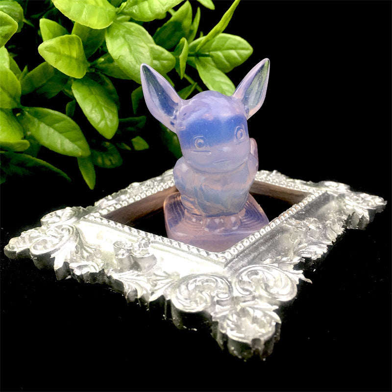 Wholesale high quality reiki natural Pokemon carving Eevee for decoration