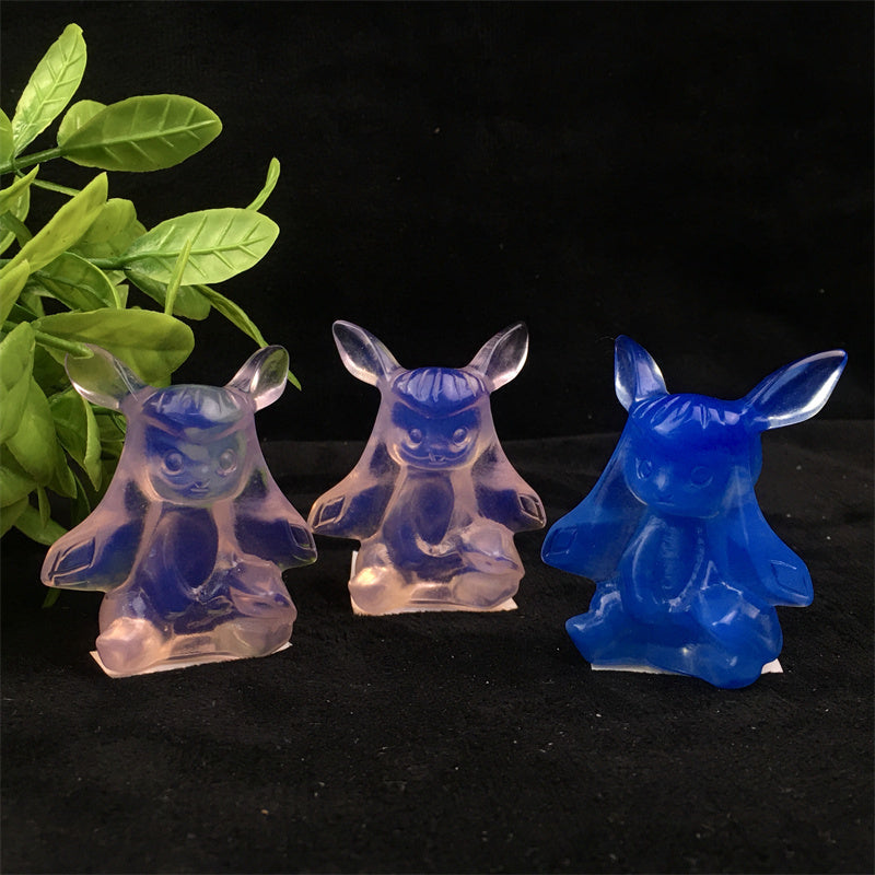Wholesale high quality reiki natural Pokemon carving Eevee for decoration