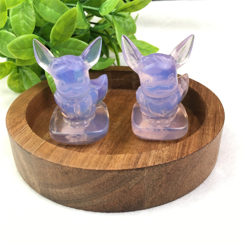 Wholesale high quality reiki natural Pokemon carving Eevee for decoration