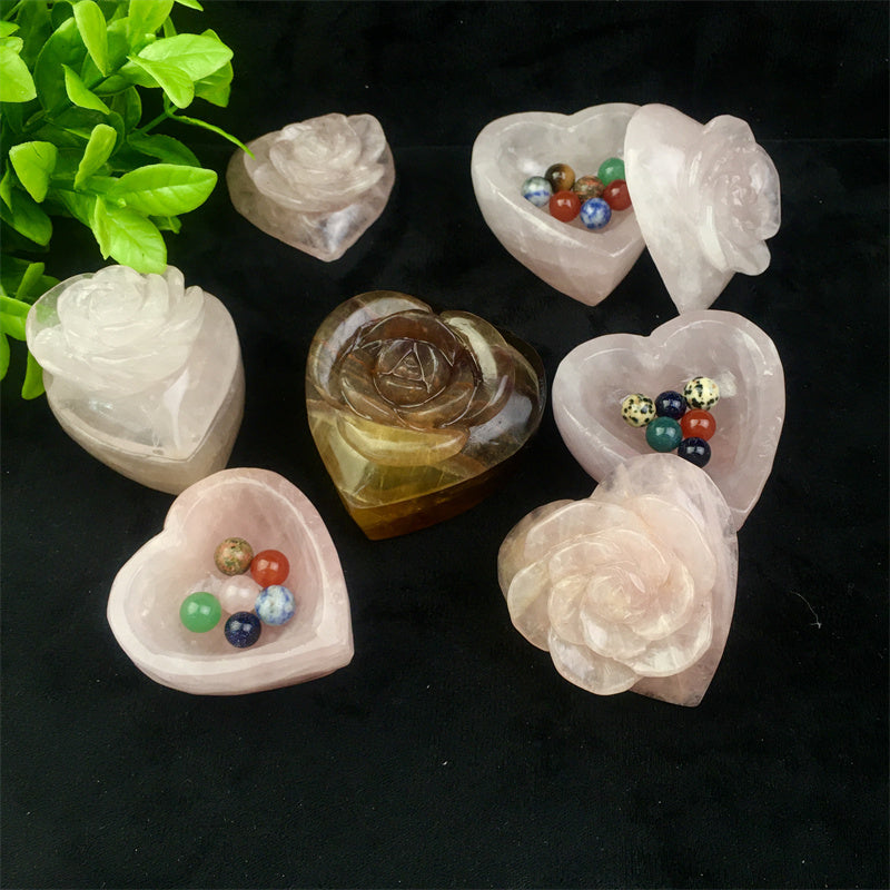 Wholesale Natural Healing Heart Jewelry storage box for decoration
