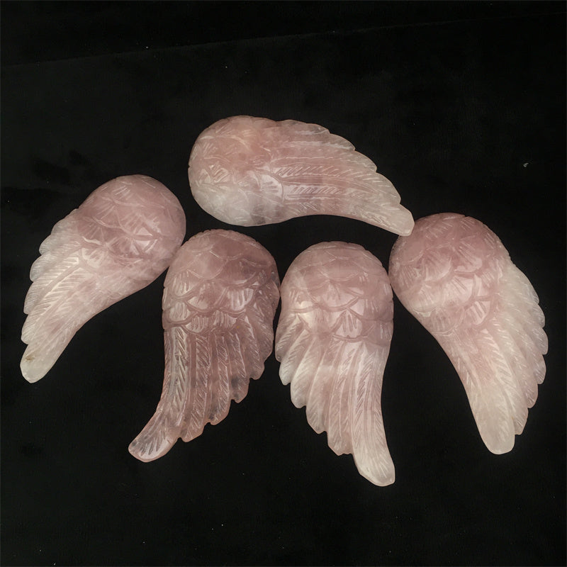 Hot Sale Large Natural Healing Gemstone Craft Rose Quartz /Dream Amethyst Crystal Angel Wing For Home Decoration