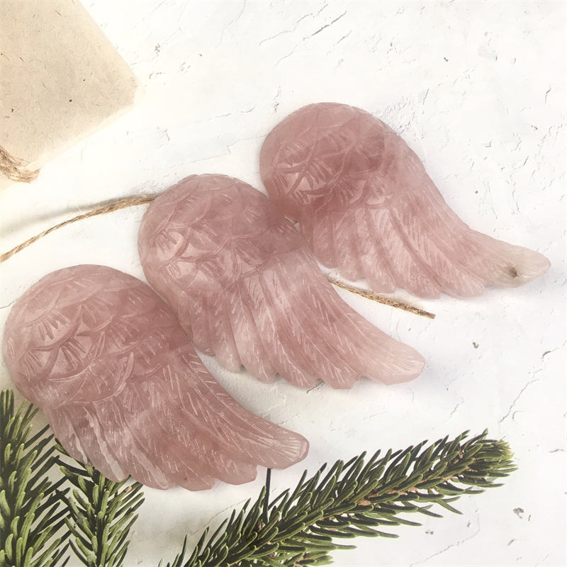 Hot Sale Large Natural Healing Gemstone Craft Rose Quartz /Dream Amethyst Crystal Angel Wing For Home Decoration