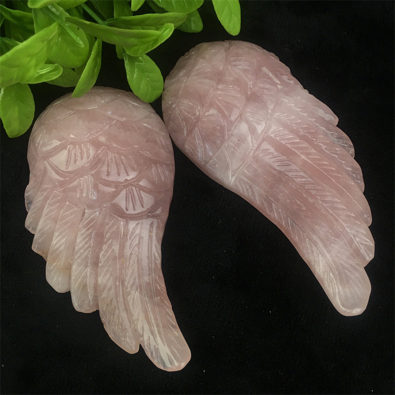 Hot Sale Large Natural Healing Gemstone Craft Rose Quartz /Dream Amethyst Crystal Angel Wing For Home Decoration