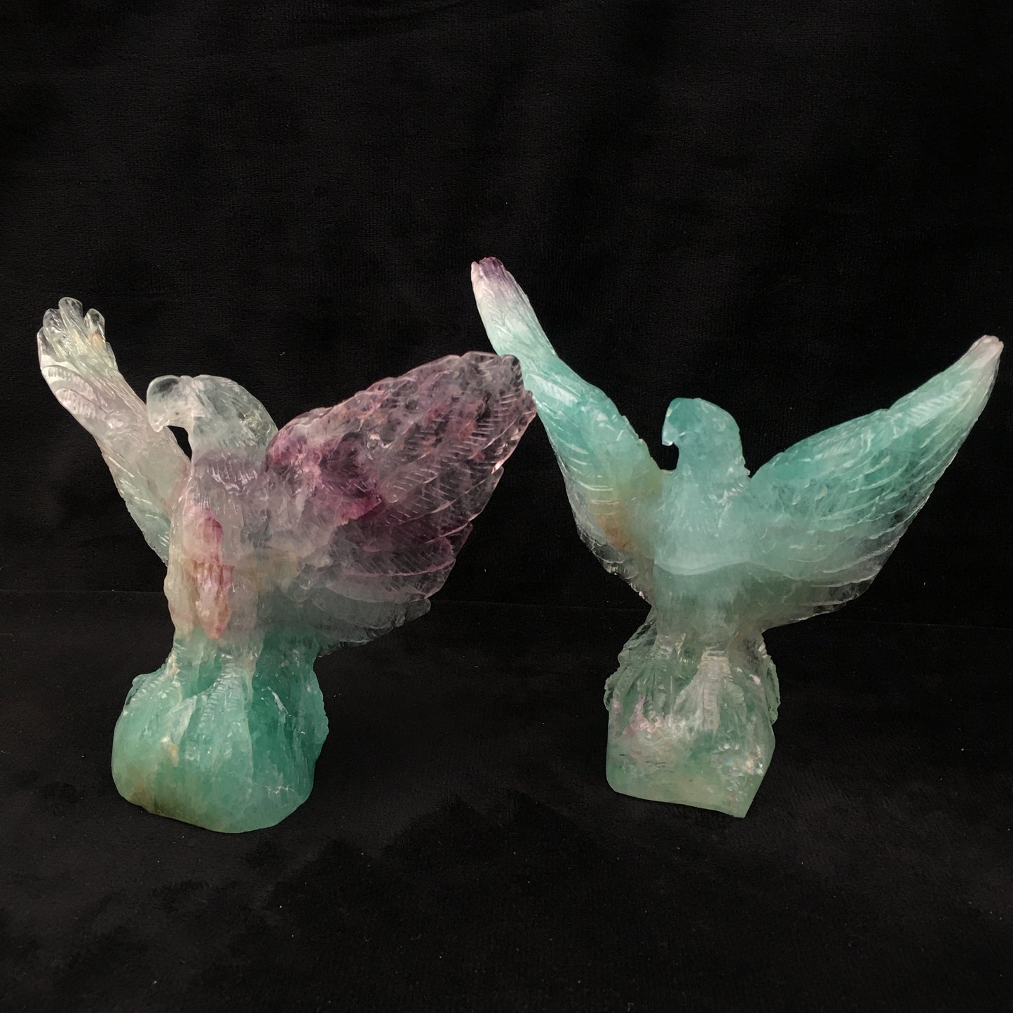 Wholesale natural quartz rainbow fluorite eagle bird carvings engraved crystal rainbow fluorite animal for gift