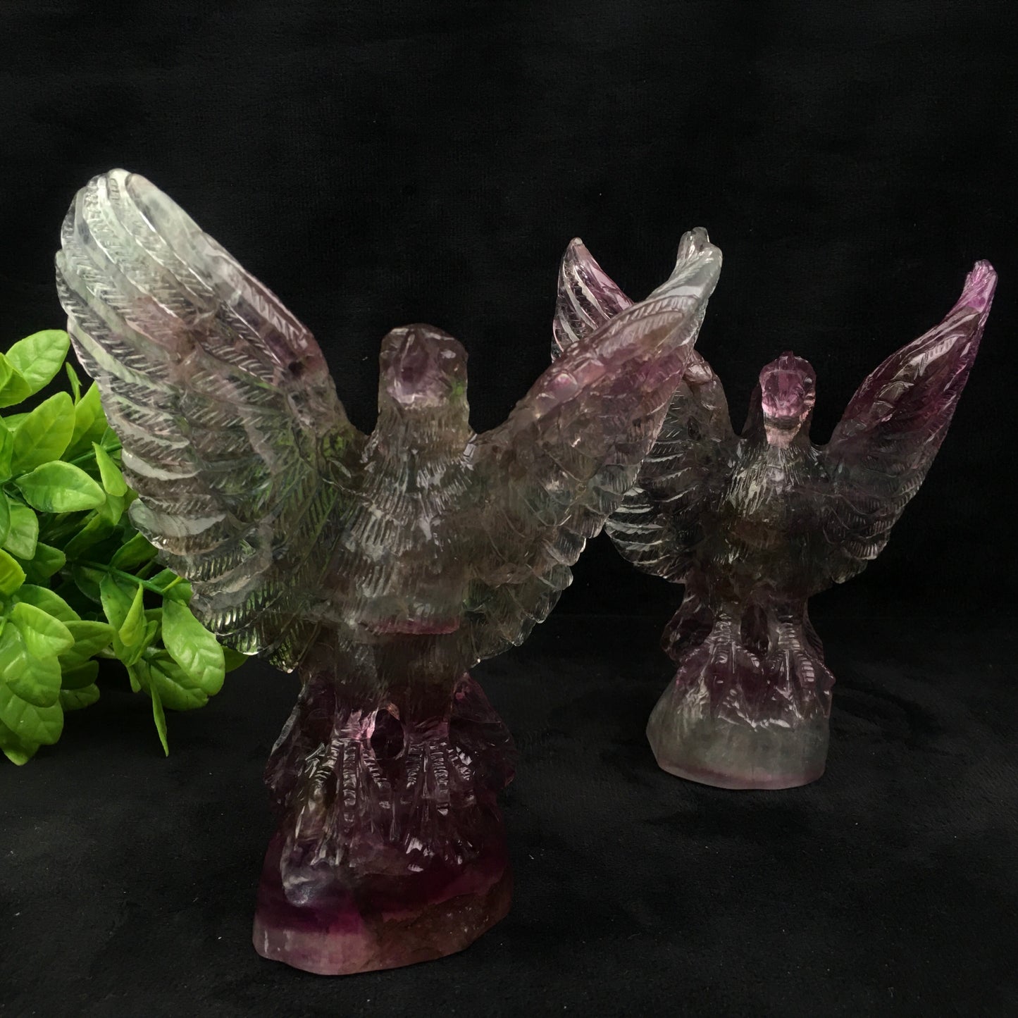 Wholesale natural quartz rainbow fluorite eagle bird carvings engraved crystal rainbow fluorite animal for gift