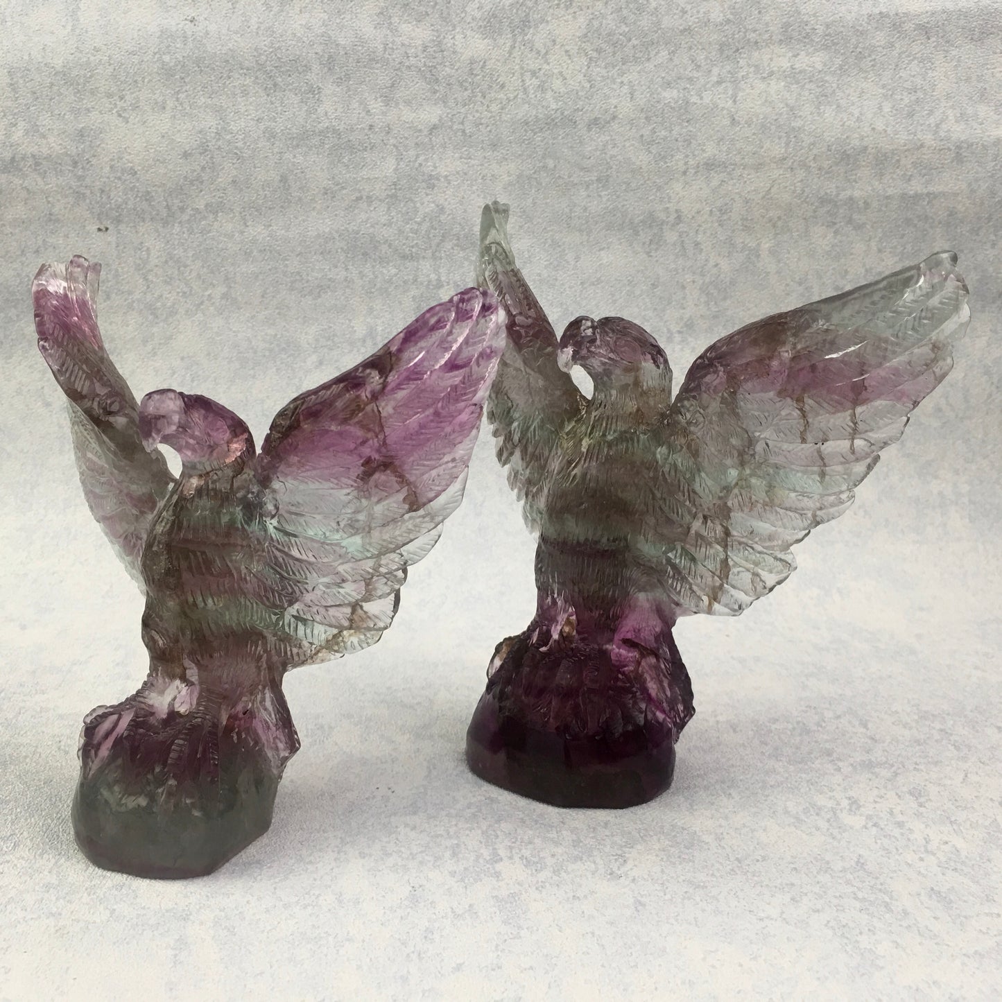 Wholesale natural quartz rainbow fluorite eagle bird carvings engraved crystal rainbow fluorite animal for gift