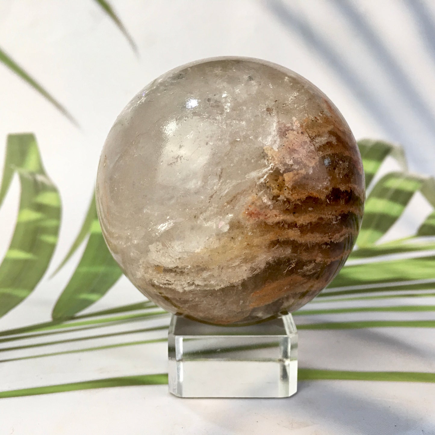 Wholesale high quality reiki natural garden ghost sphere for decoration 1kg