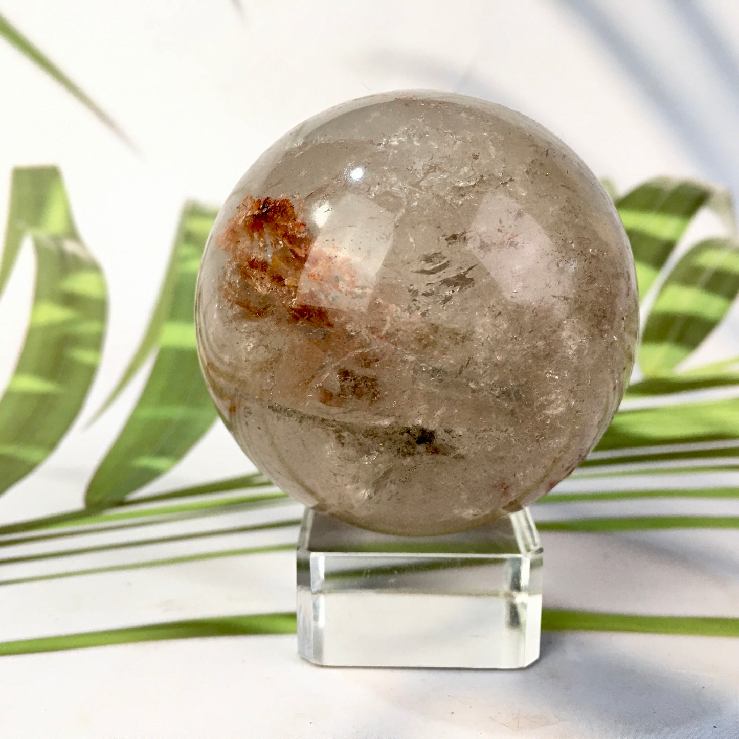 Wholesale high quality reiki natural garden ghost sphere for decoration 1kg