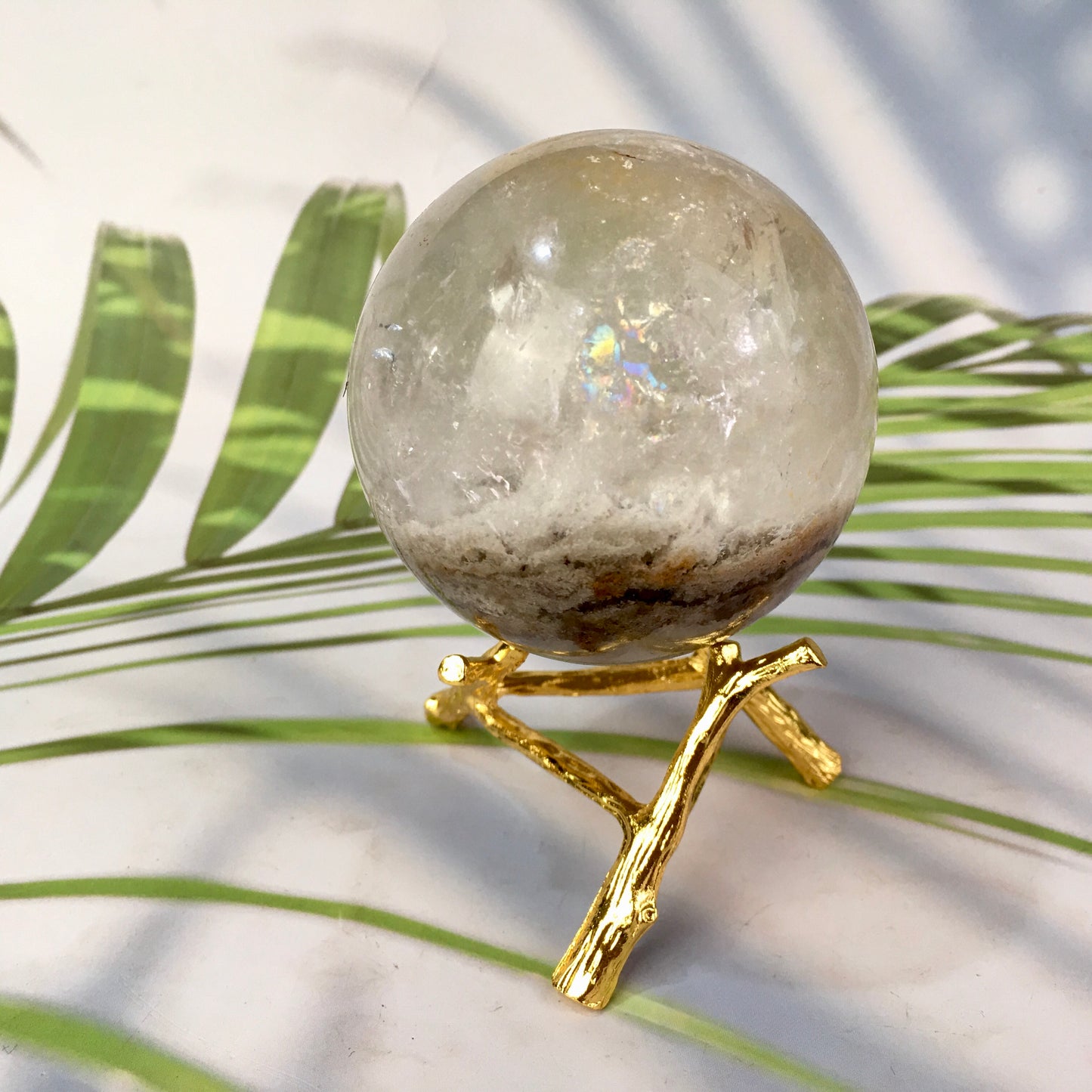Wholesale high quality reiki natural garden ghost sphere for decoration 1kg