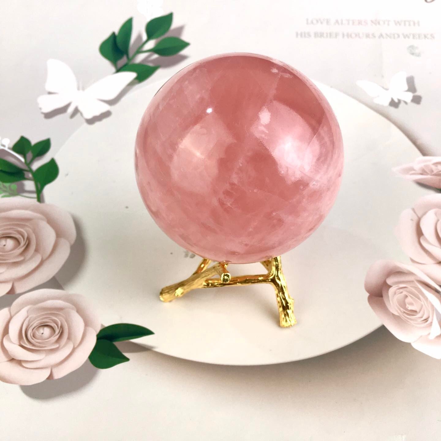 Natural Rose Quartz Sphere Crystal Hand Carved Starlight Crystal Ball Sphere carving for healing 1kg