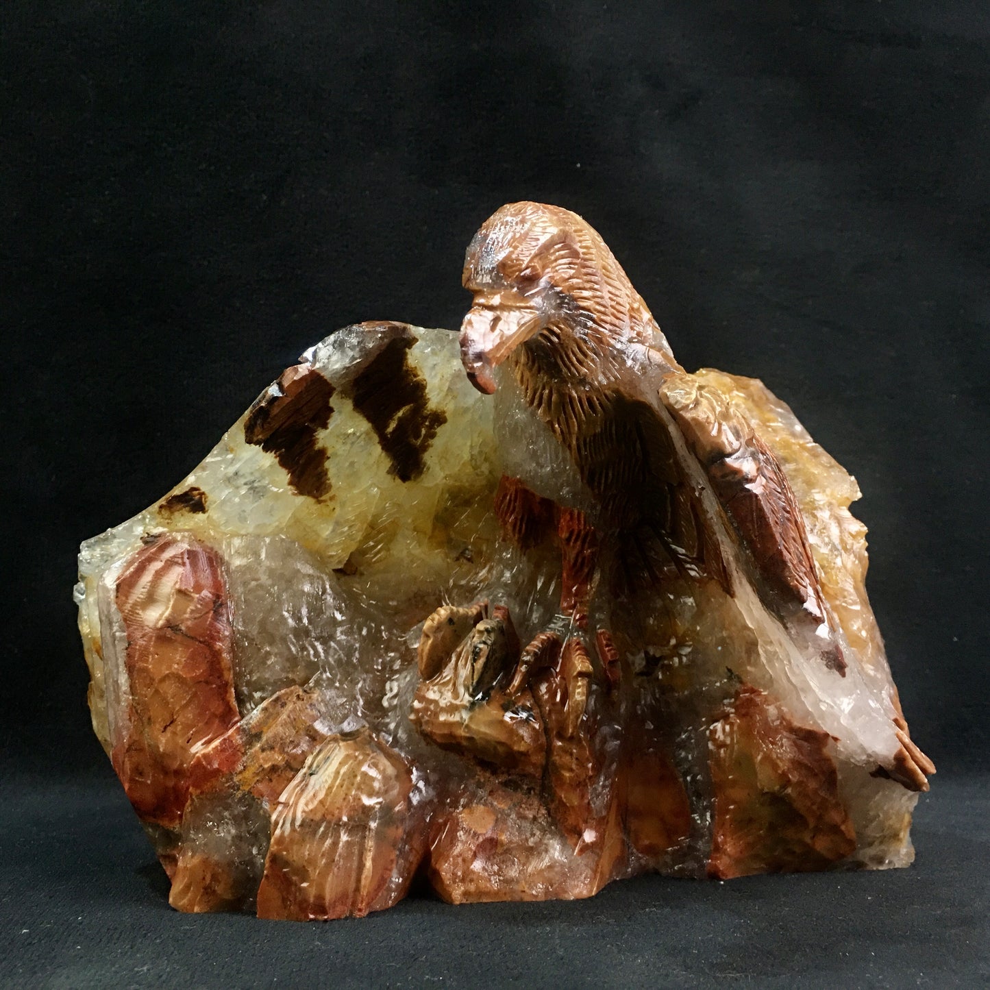 Wholesale high quality natural crystal animal cluster eagle for decoration