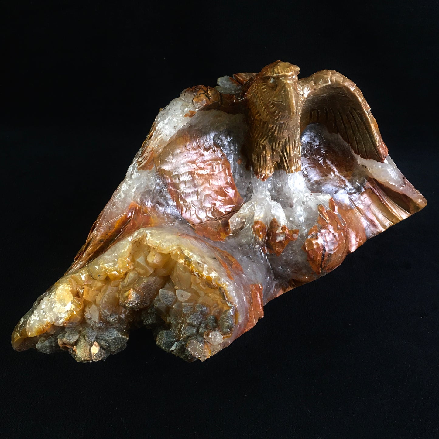 Wholesale high quality natural crystal animal cluster eagle for decoration
