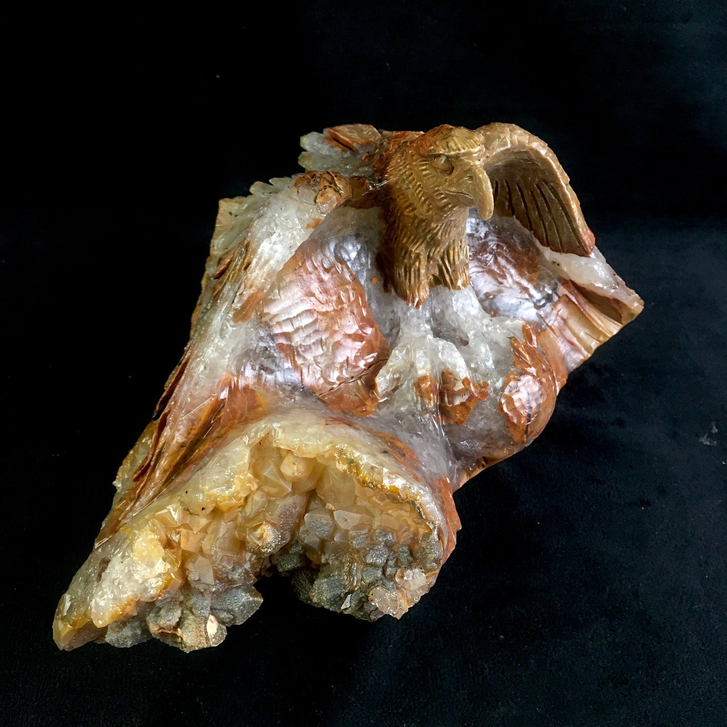 Wholesale high quality natural crystal animal cluster eagle for decoration