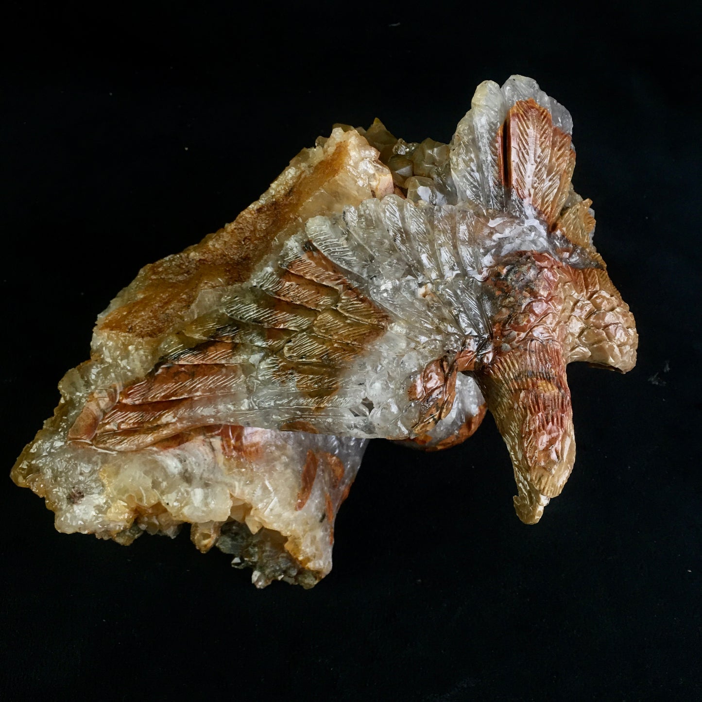 Wholesale high quality natural crystal animal cluster eagle for decoration