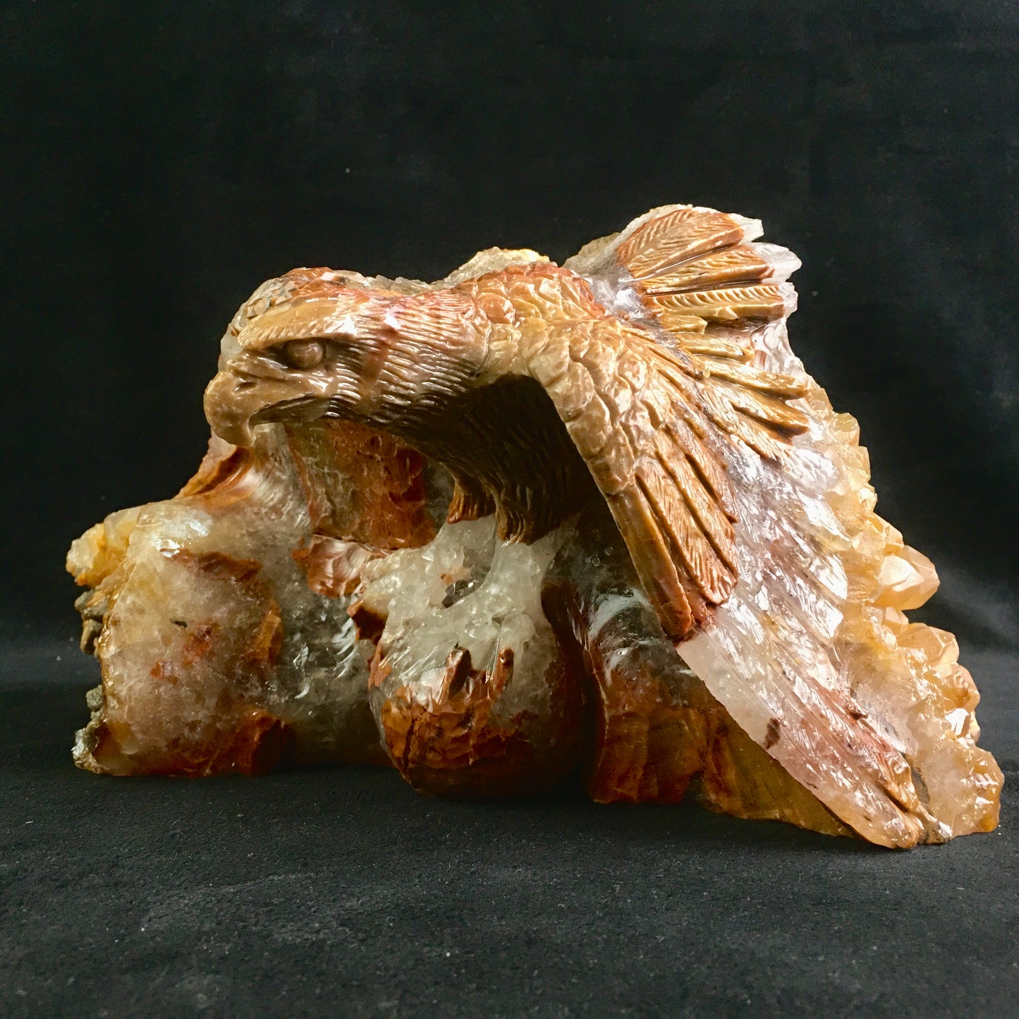 Wholesale high quality natural crystal animal cluster eagle for decoration