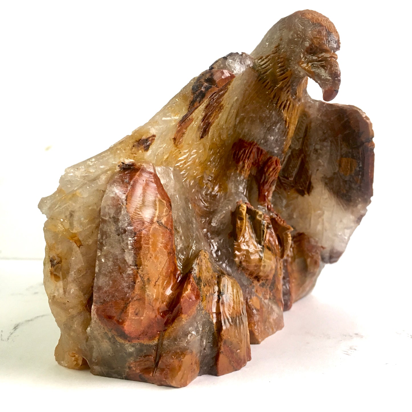 Wholesale high quality natural crystal animal cluster eagle for decoration