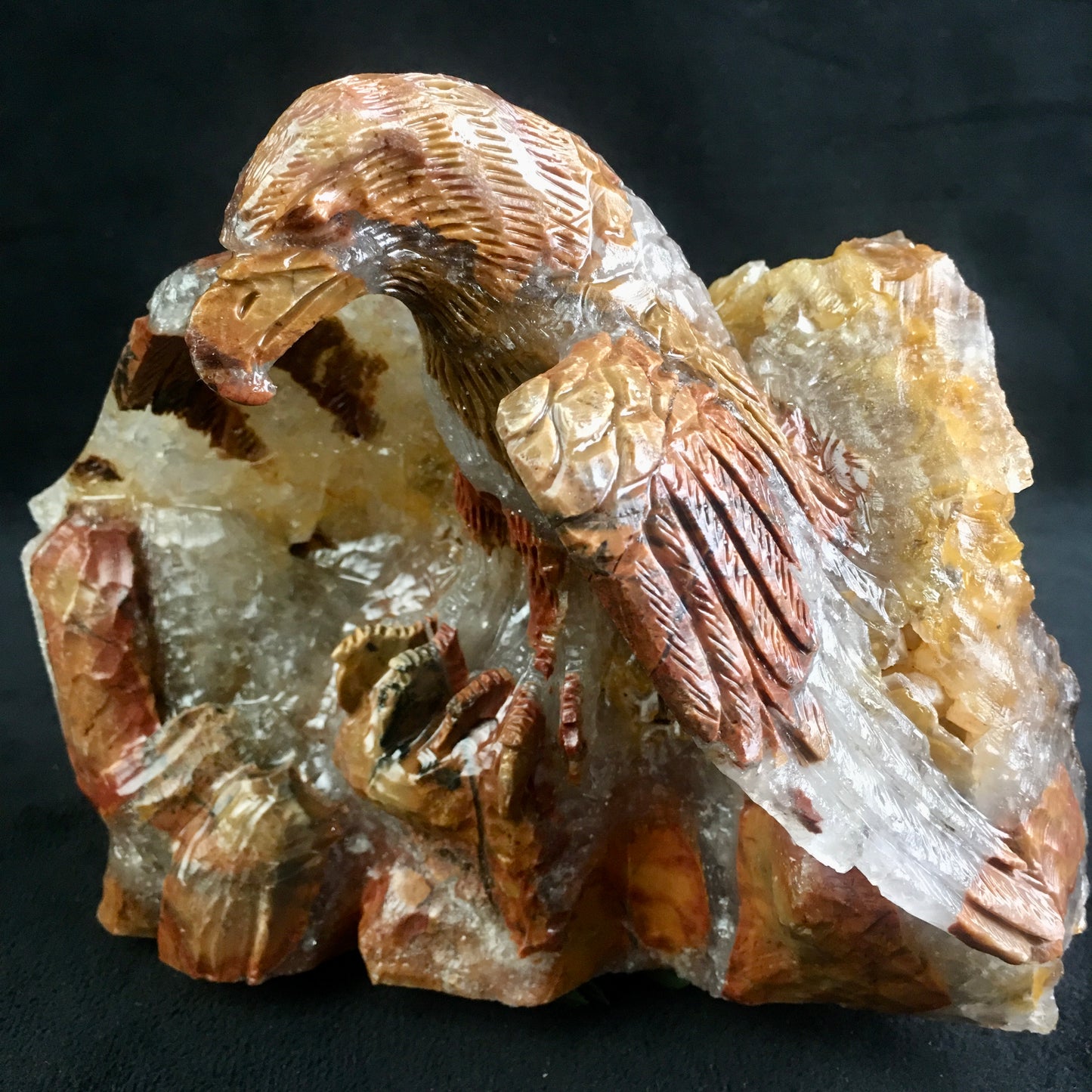 Wholesale high quality natural crystal animal cluster eagle for decoration