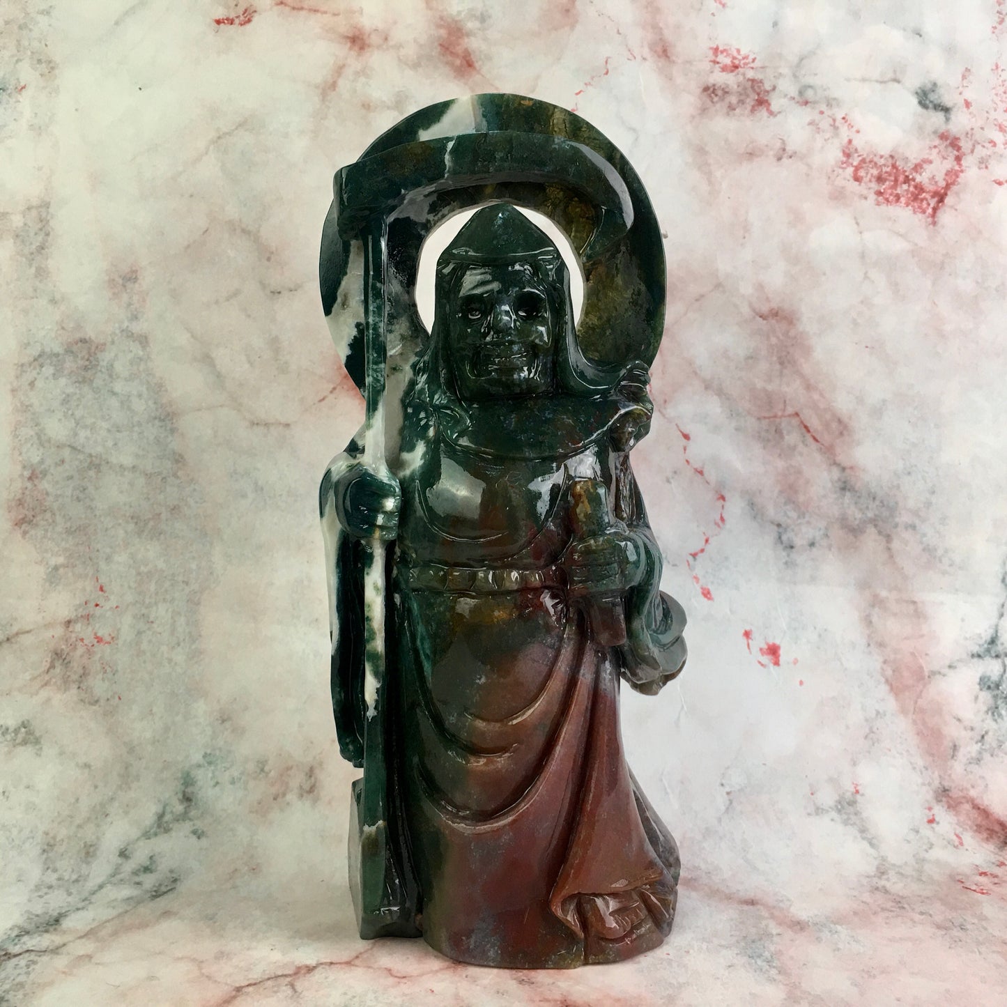 Wholesale Natural Large Ocean Jasper Carved Death For Decoration