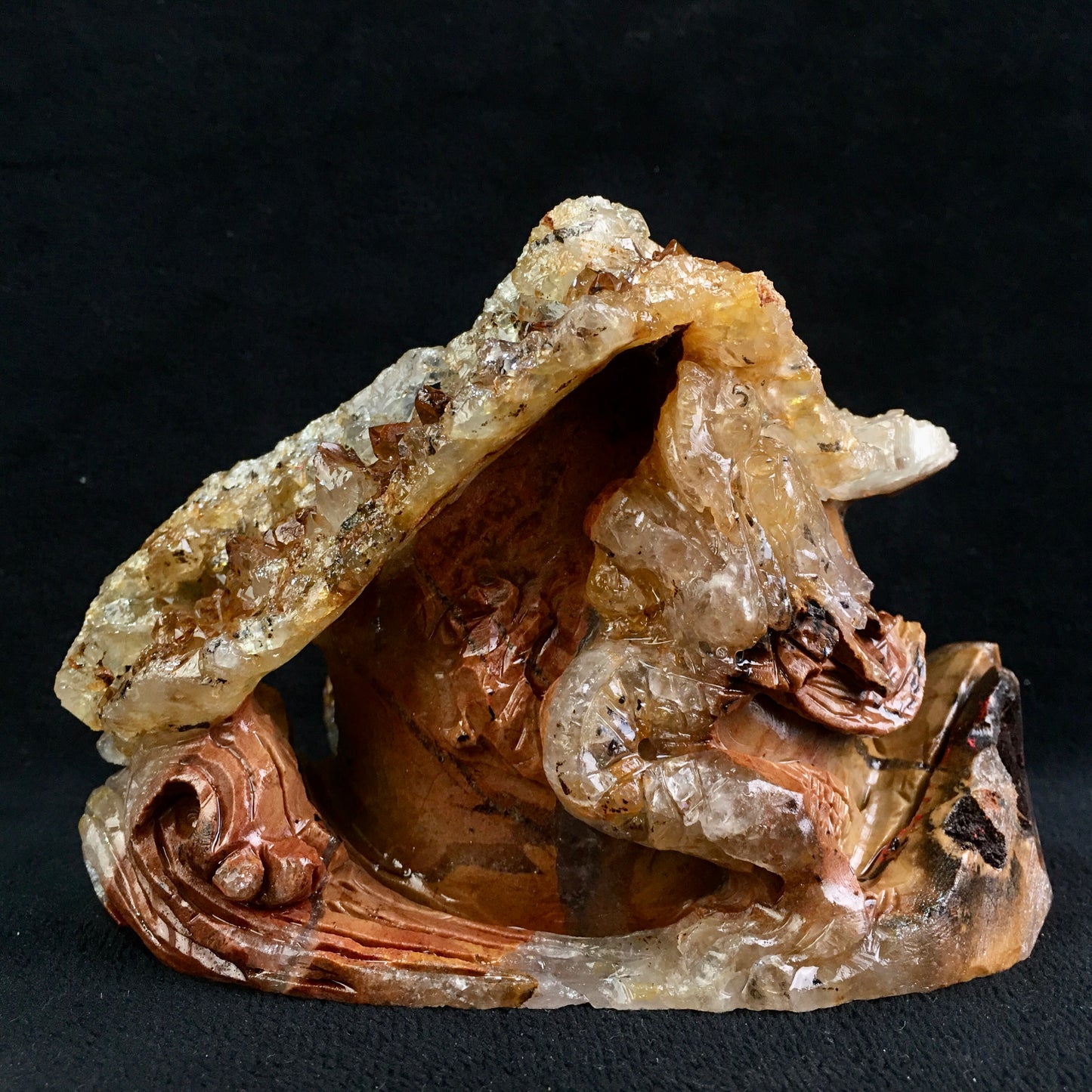 Wholesale high quality reiki natural crystal cluster dragon carving for decoraiotion