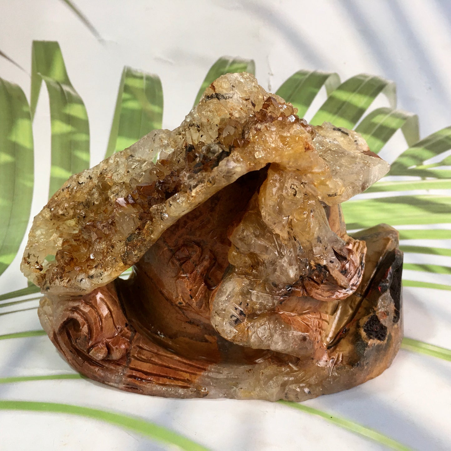 Wholesale high quality reiki natural crystal cluster dragon carving for decoraiotion