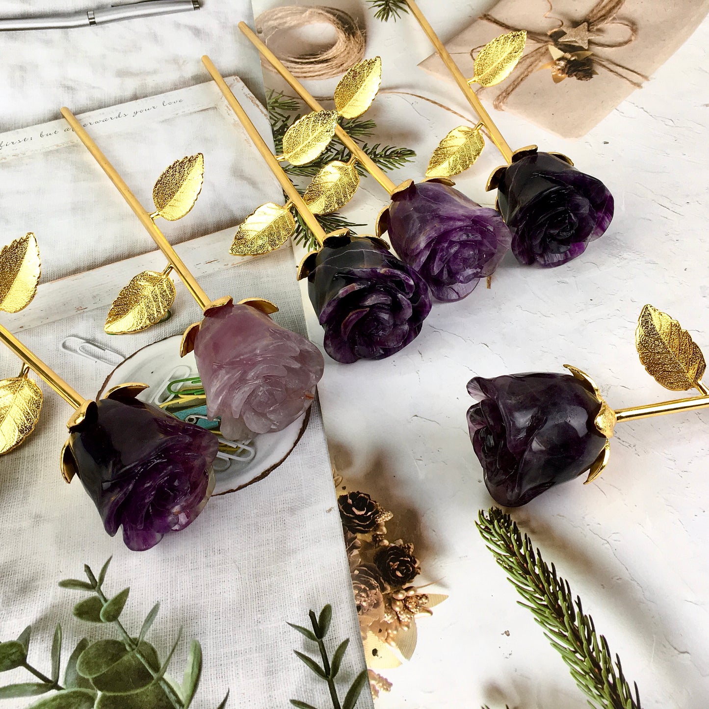 Wholesale beautiful Hand Carved Crystal stone flower Natural rainbow Fluorite Flower For Gifts