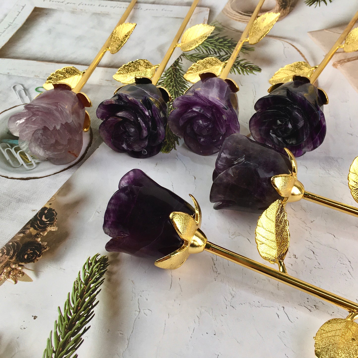 Wholesale beautiful Hand Carved Crystal stone flower Natural rainbow Fluorite Flower For Gifts