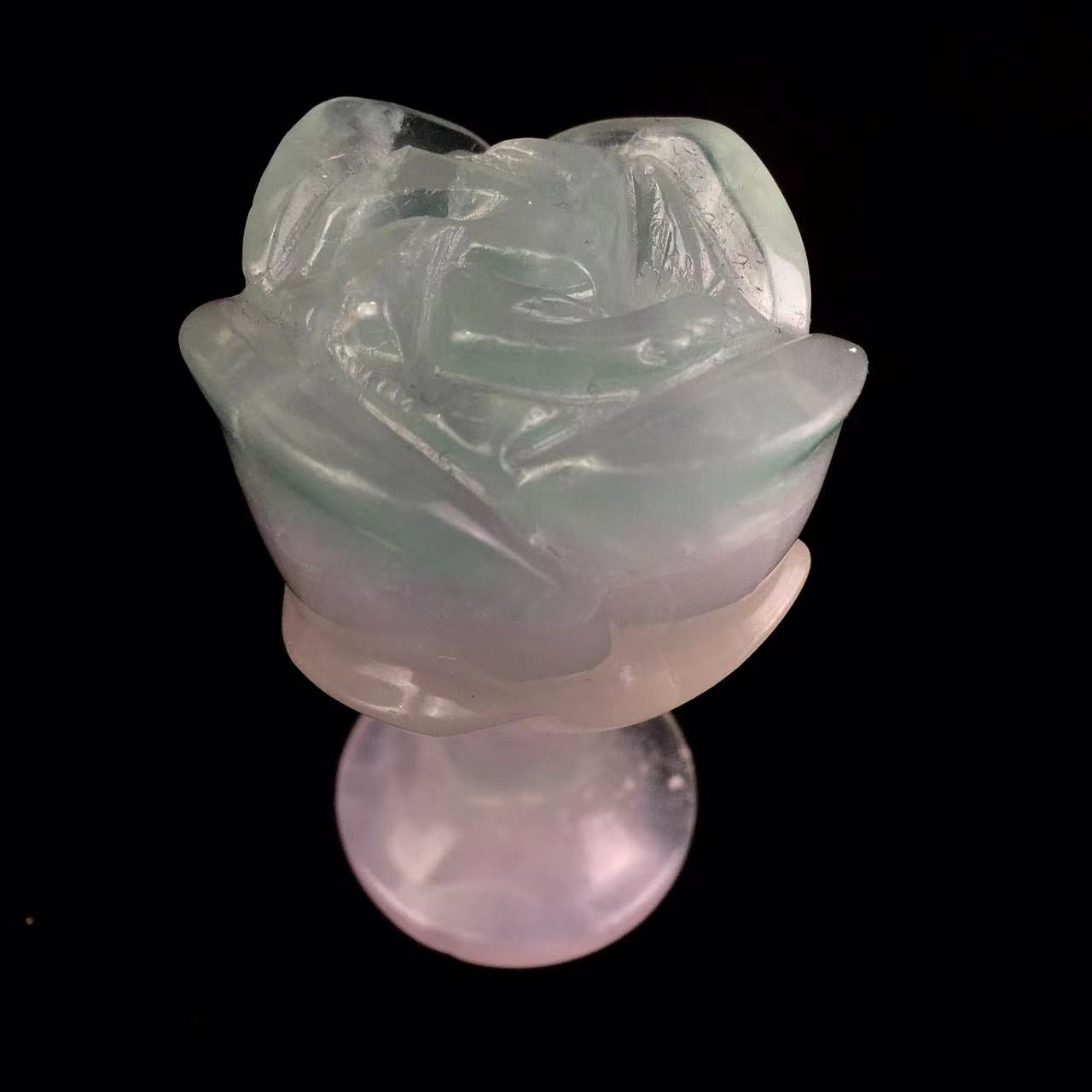 Hand Carved Flower Fluorite Gemstone Carving Hand Carved Natural Stone Flower For Decoration Healing Flower For Home Decor