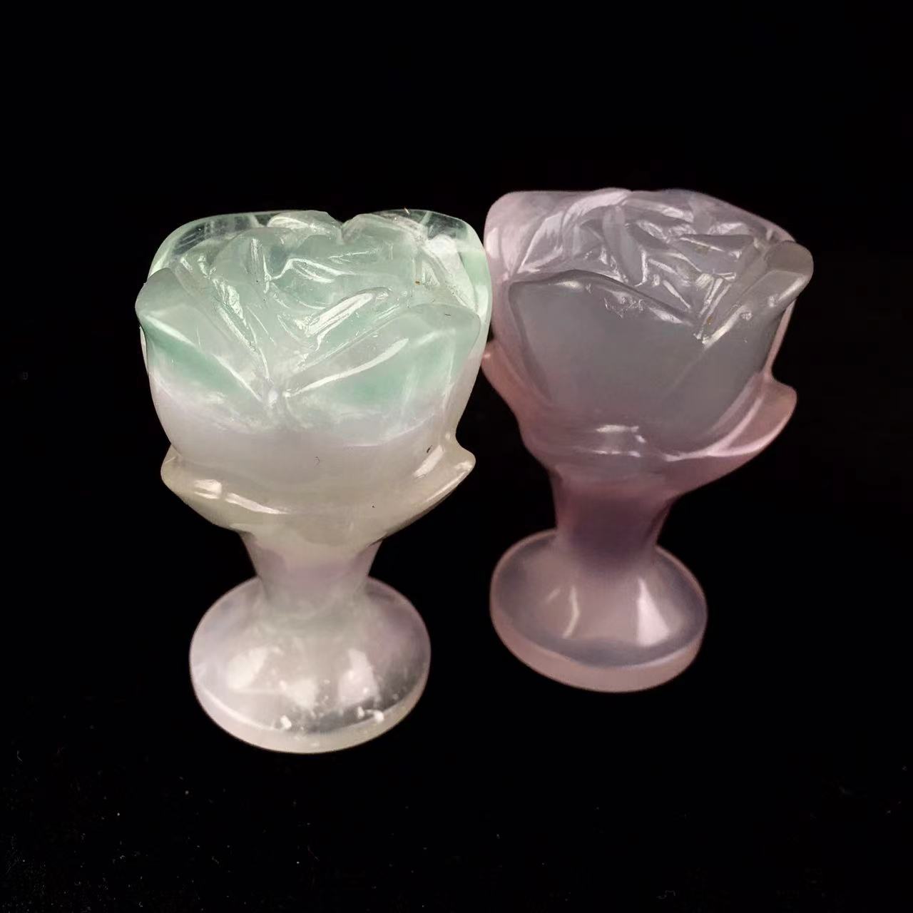 Hand Carved Flower Fluorite Gemstone Carving Hand Carved Natural Stone Flower For Decoration Healing Flower For Home Decor