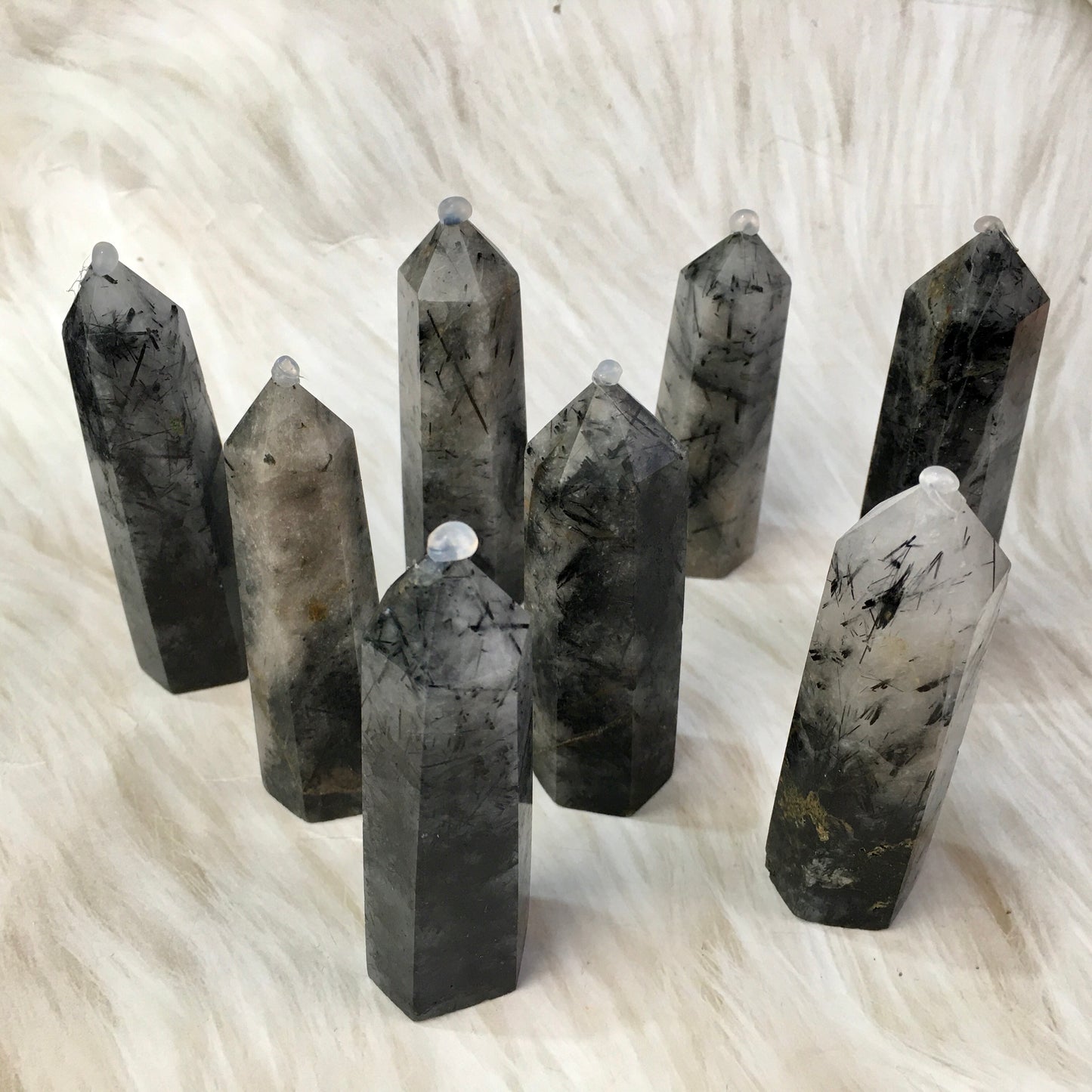 Wholesale High Quality Crystal Rutilated Quartz Black tower for Decoration 1kg