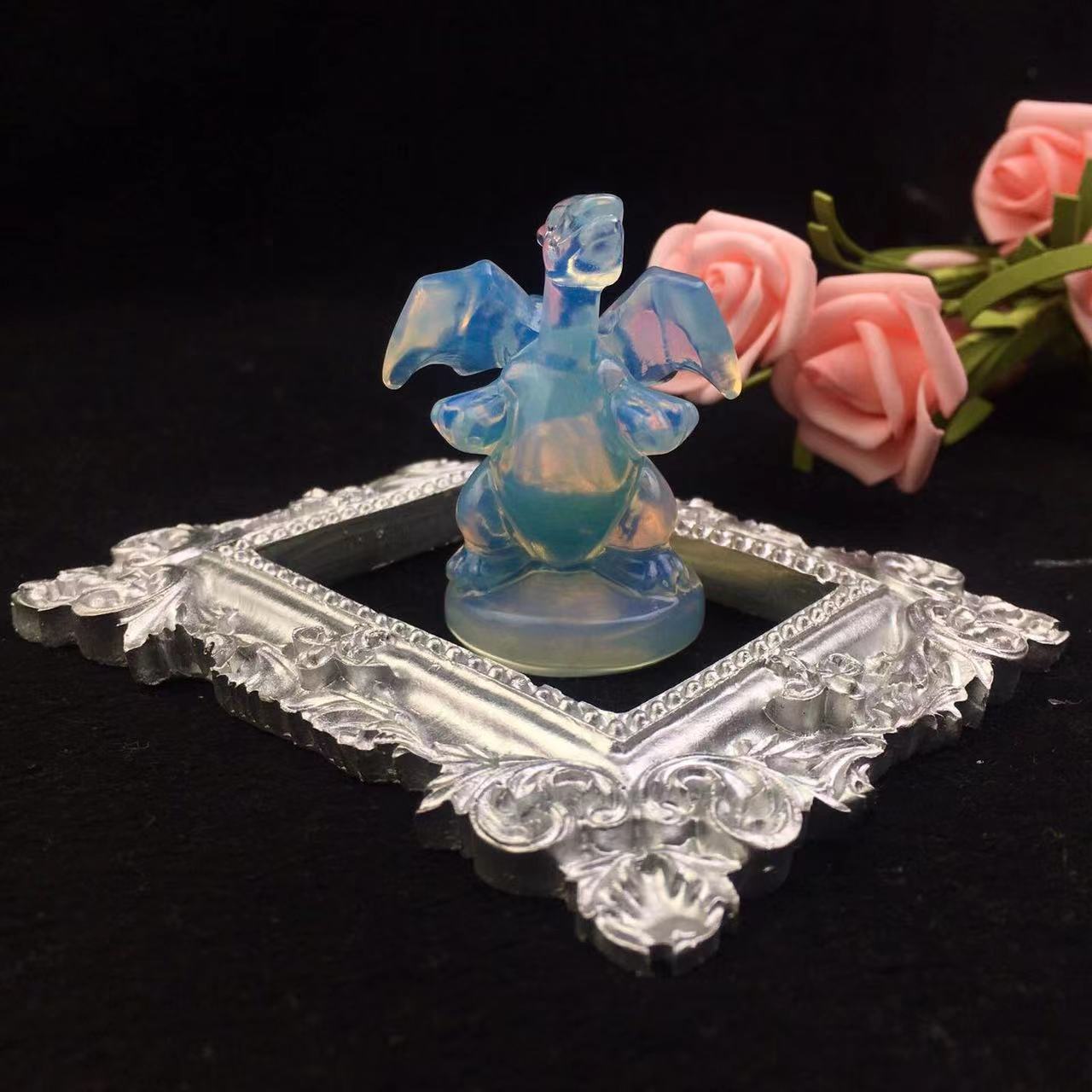 Natural Opal Gemstone Healing Stone Crystal Charizard Crafts Pokemon Characte