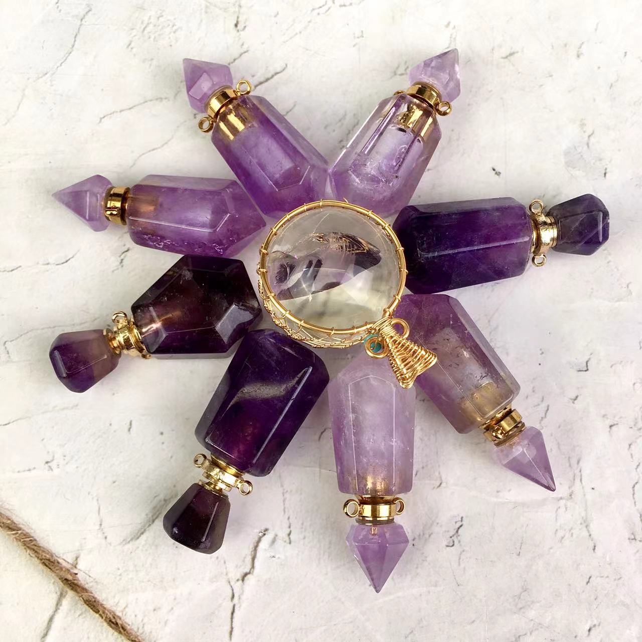 High quality wholesale Natural Crystal Perfume bottle For Decoration